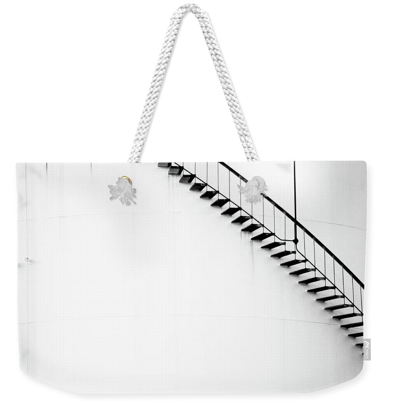 Cleveland Weekender Tote Bag featuring the photograph B and W Stairs by Stewart Helberg
