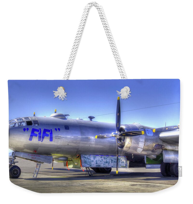 Wwii Weekender Tote Bag featuring the photograph B29 by Joe Palermo