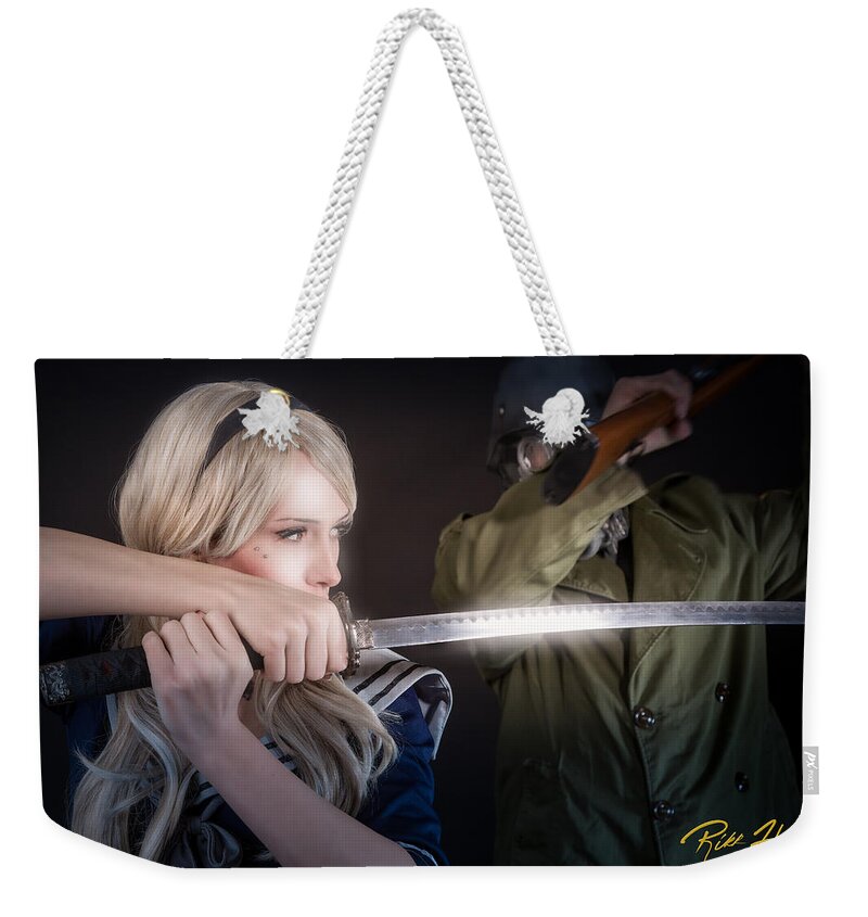 Action Figure Weekender Tote Bag featuring the photograph Baby Doll attacked by Rikk Flohr