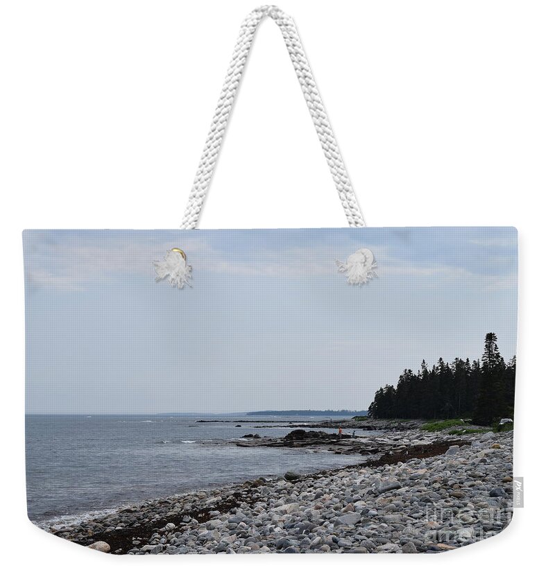 Sky Weekender Tote Bag featuring the photograph Back Beach by Barrie Stark