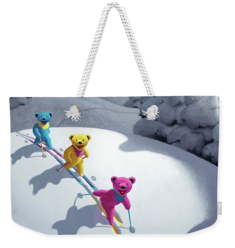 Bears Weekender Tote Bag featuring the painting Back Country Bears by Chris Miles