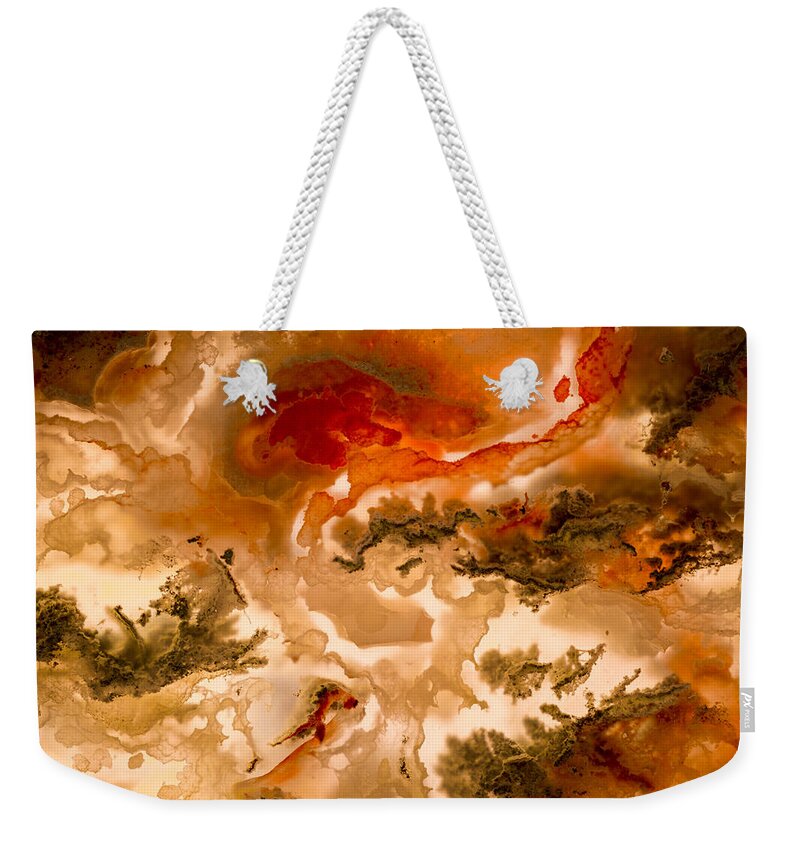 Rock Weekender Tote Bag featuring the photograph Backlit Agate 2 by Jean Noren