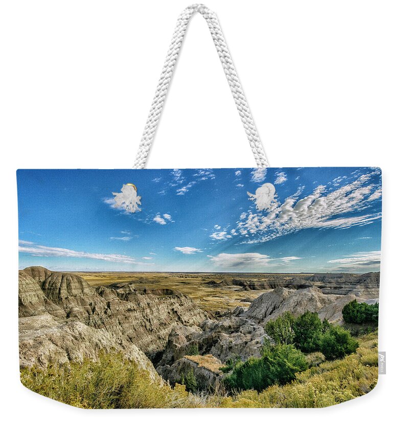  Weekender Tote Bag featuring the photograph Bad Lands South Dakota.... by Paul Vitko