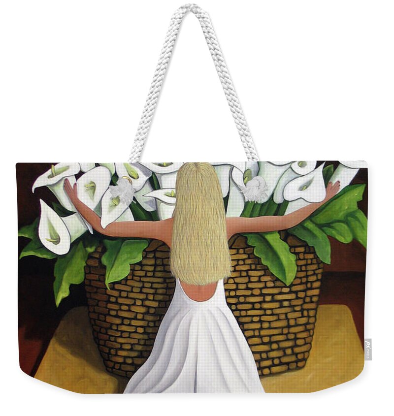 Garden Weekender Tote Bag featuring the painting BaileyRae Lilies by Lance Headlee
