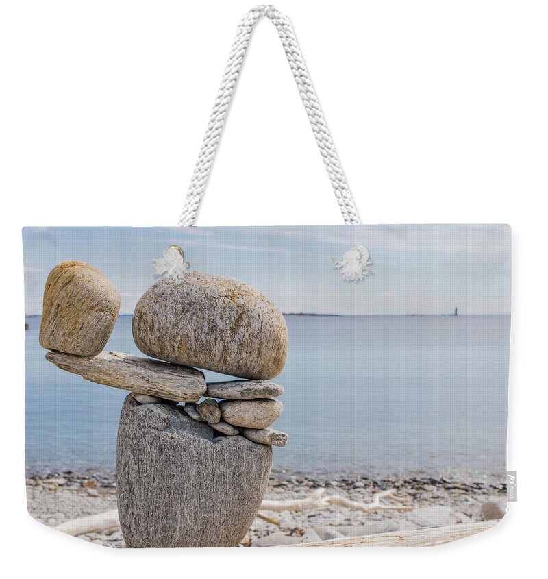 Rocks Weekender Tote Bag featuring the photograph Balanced by Holly Ross