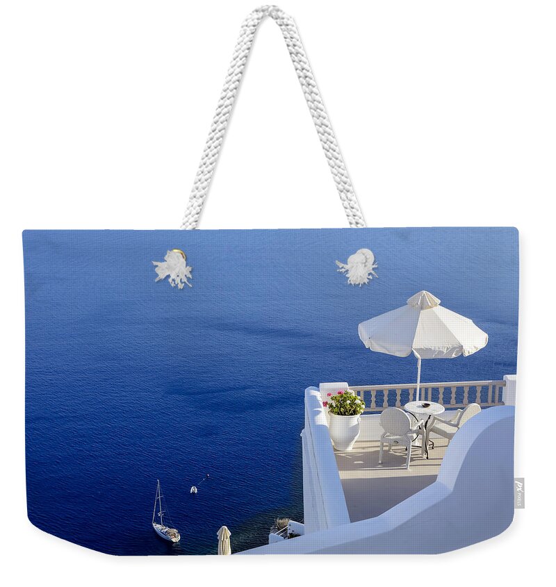 Balcony Weekender Tote Bag featuring the photograph Balcony Over The Sea by Joana Kruse