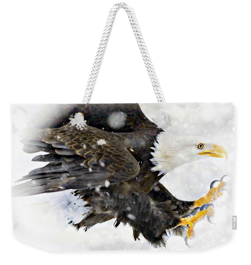 Eagle Weekender Tote Bag featuring the photograph Bald Eagle by Jean Francois Gil