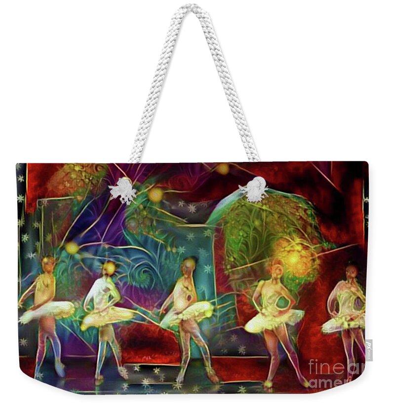 Ballet Weekender Tote Bag featuring the photograph Ballerinas in Starlight by Nina Silver
