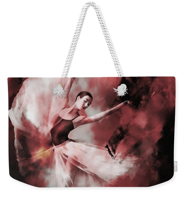 Swan Lake Weekender Tote Bag featuring the painting Ballet Dance 3323 by Gull G