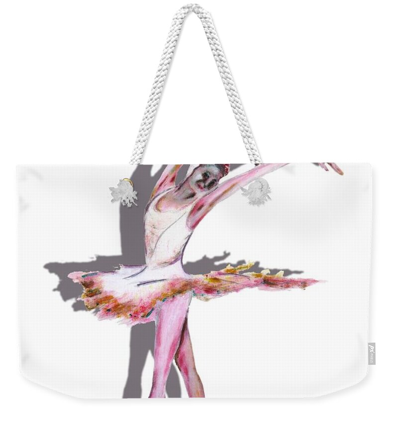 Dancing Weekender Tote Bag featuring the painting The Ballerina dance art remix by Tom Conway