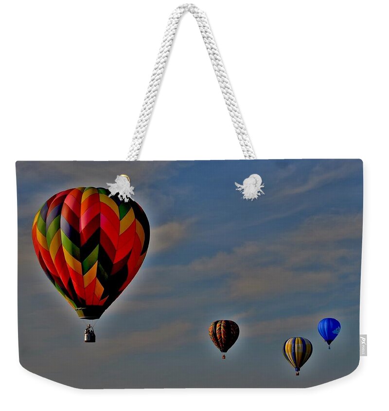 Balloons Weekender Tote Bag featuring the photograph Balloons in the Sky by Eileen Brymer