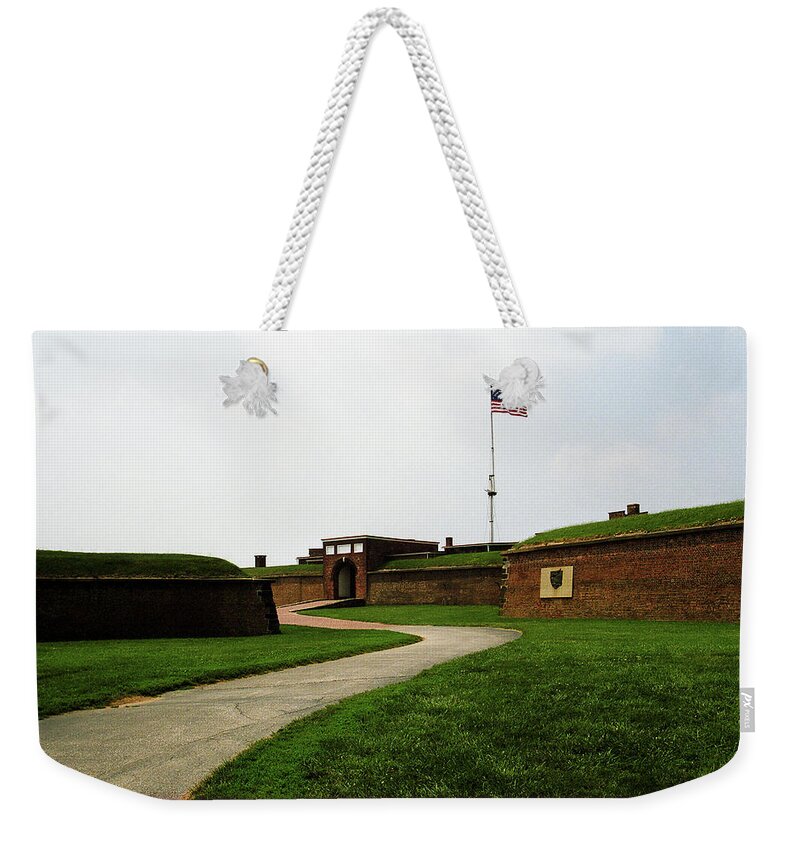 1812 Weekender Tote Bag featuring the photograph Baltimore - Fort McHenry Winding Path 2003 by Frank Romeo