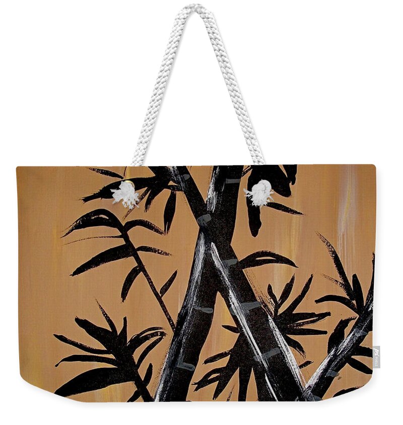 Bamboo Weekender Tote Bag featuring the painting Bamboo Brocade by Jilian Cramb - AMothersFineArt