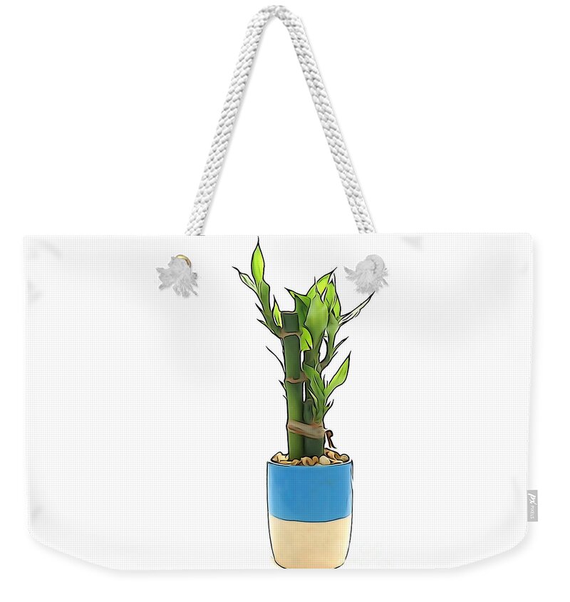 Plant Weekender Tote Bag featuring the photograph Bamboo-zled Luck by Lori Lafargue