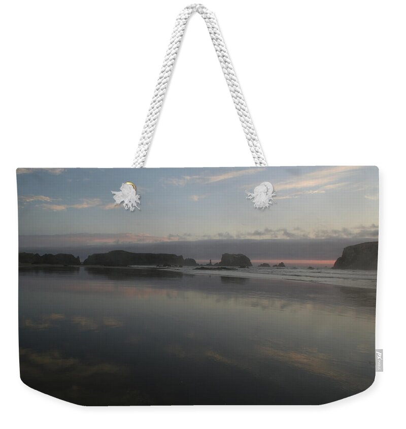 Landscape Weekender Tote Bag featuring the photograph Bandon Reflection I by Dylan Punke