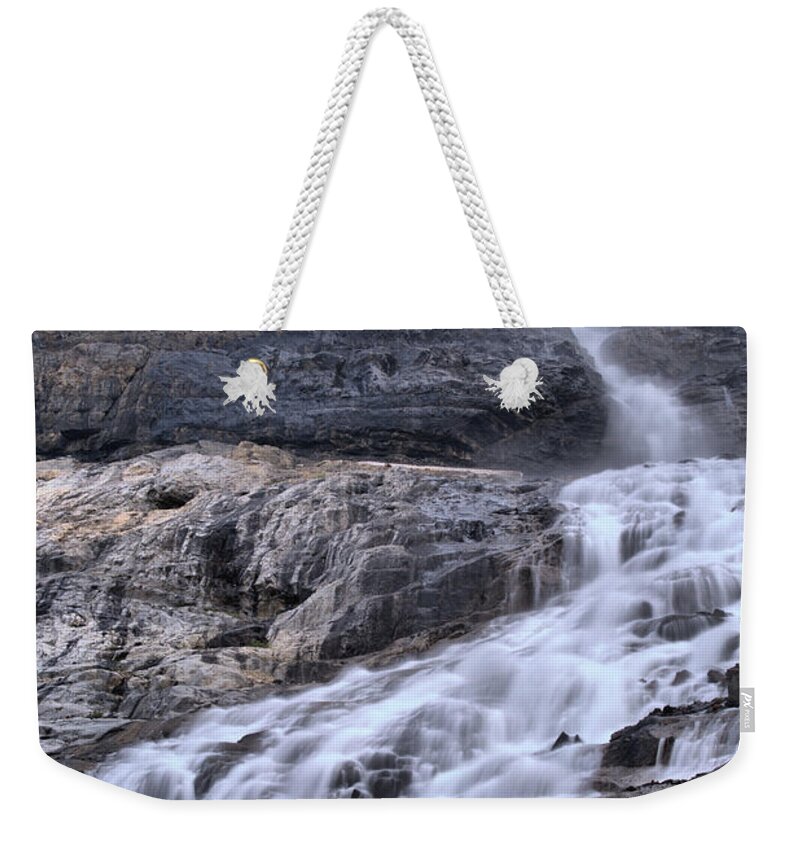 Bow Glacier Falls Weekender Tote Bag featuring the photograph Banff Bow Glacier Falls Portrait by Adam Jewell