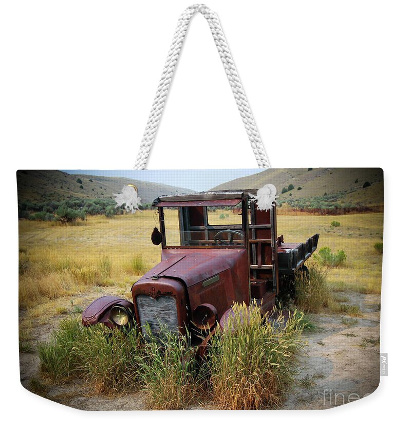 Bannack State Park Weekender Tote Bag featuring the photograph Bannack Montana Old Truck Two by Veronica Batterson