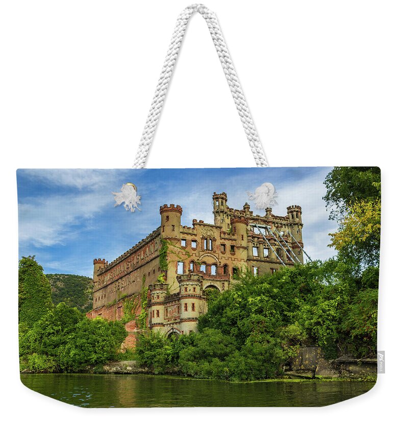 Hudson Valley Weekender Tote Bag featuring the photograph Bannerman Castle on the Hudson River by John Morzen
