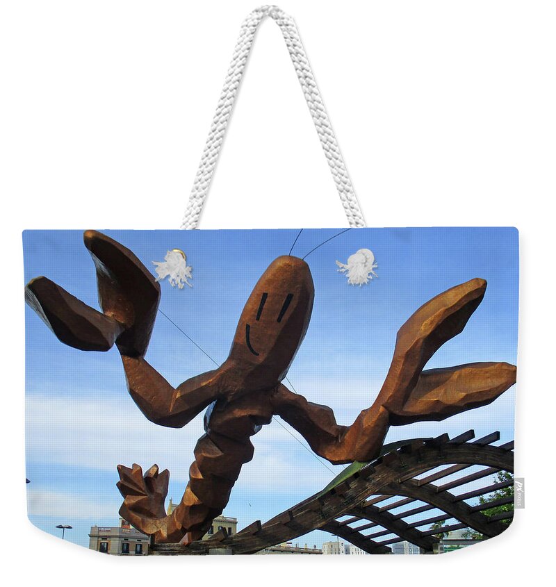 Barcelona Weekender Tote Bag featuring the photograph Barcelona Sculpture 5 by Randall Weidner