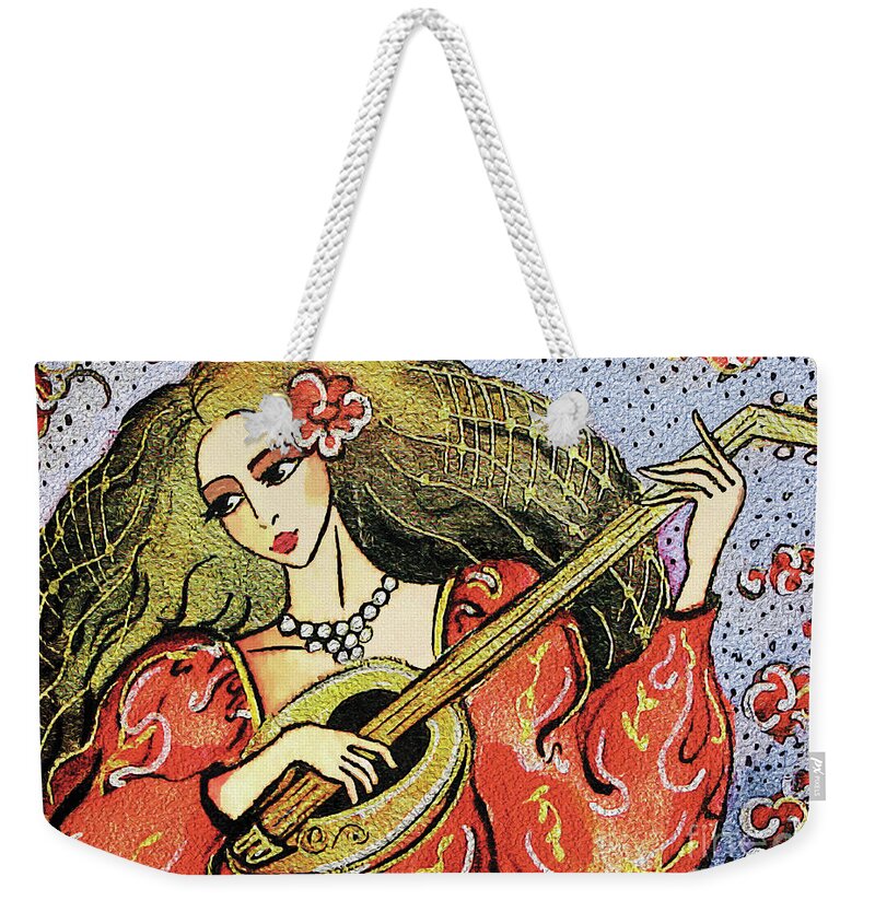 Bard Woman Weekender Tote Bag featuring the painting Bard Lady II by Eva Campbell