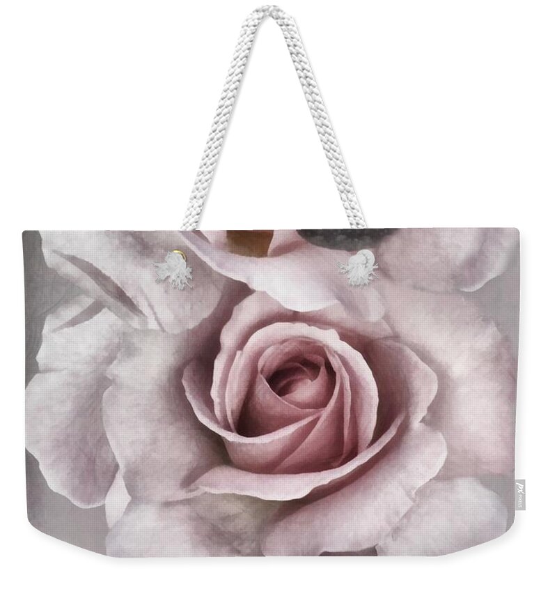Roses Weekender Tote Bag featuring the painting Barely Blush by RC DeWinter