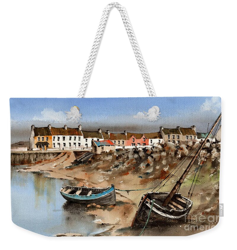 Ireland Weekender Tote Bag featuring the painting Barna village, Galway by Val Byrne