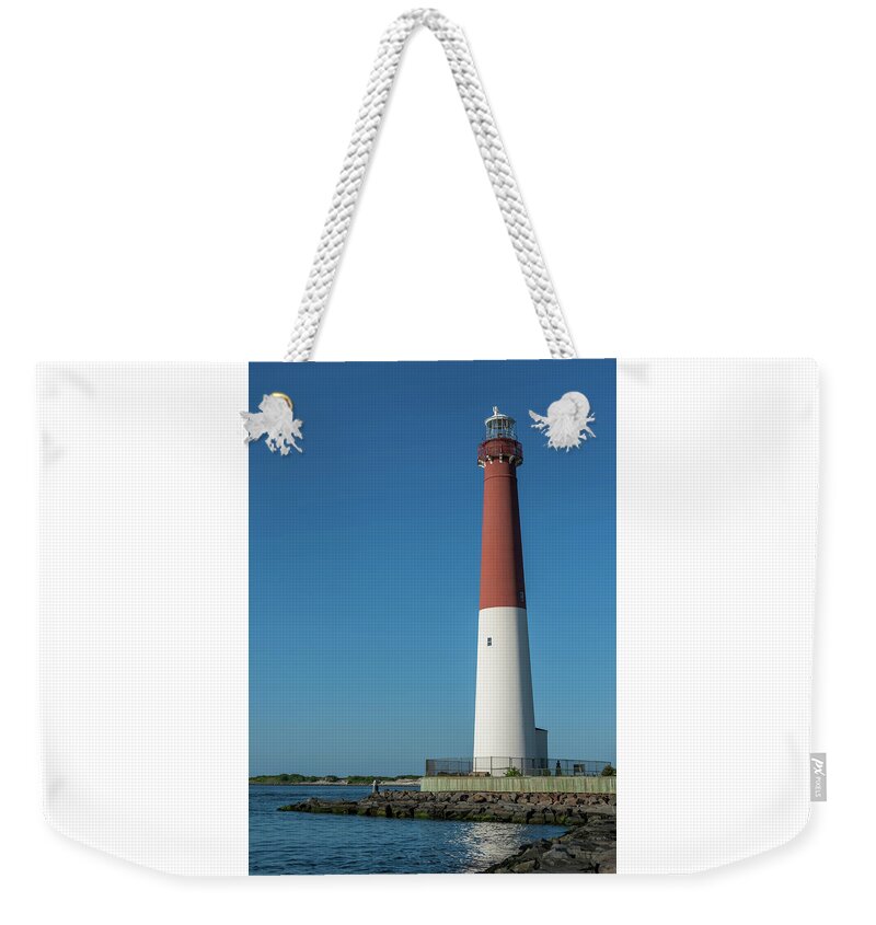 Terry Deluco Weekender Tote Bag featuring the photograph Barnegat Lighthouse and Inlet New Jersey by Terry DeLuco