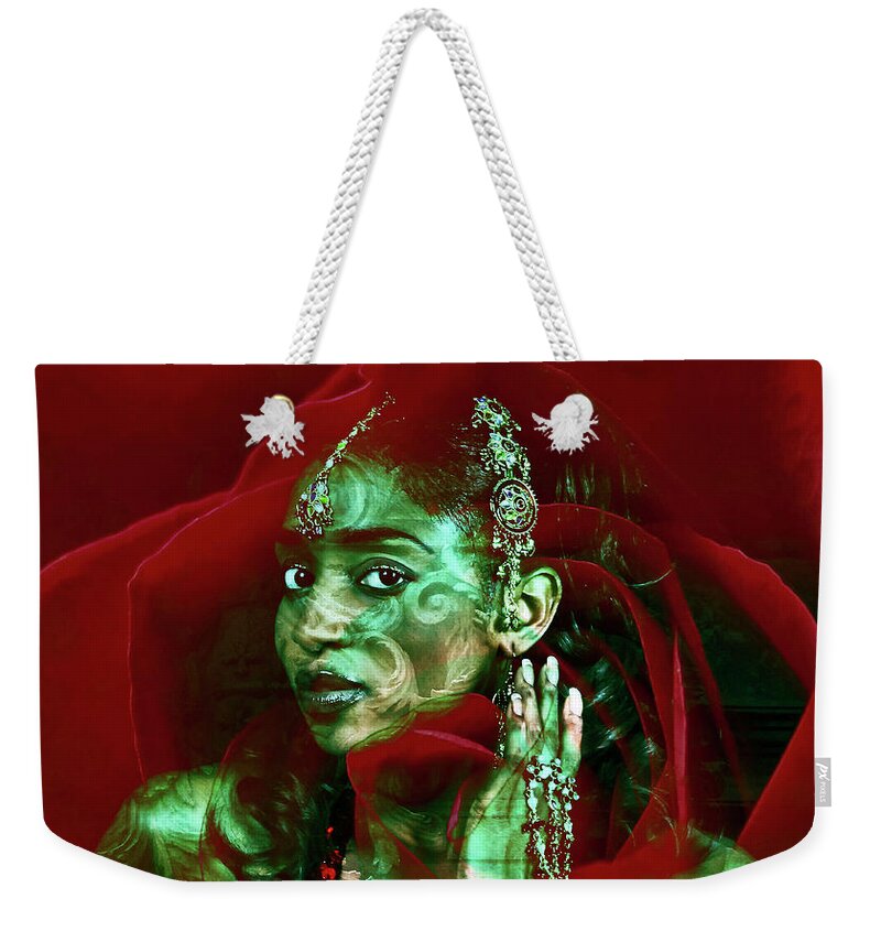 Oriental Weekender Tote Bag featuring the digital art BAROQUE meets ORIENTAL ROSE by Silva Wischeropp