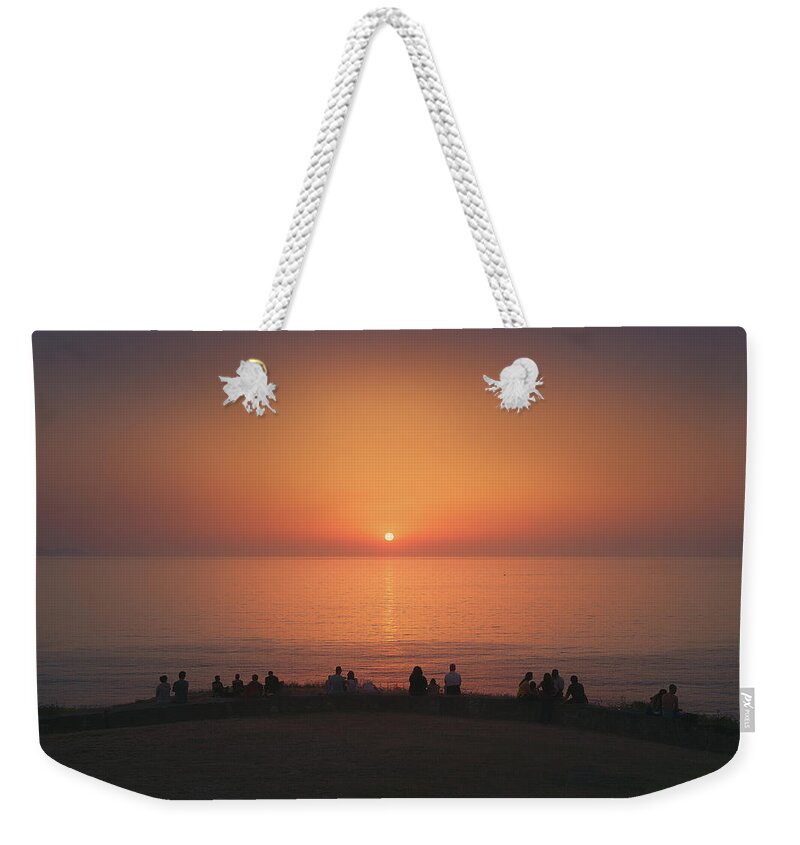 People Weekender Tote Bag featuring the photograph Barrika Social Club by Mikel Martinez de Osaba