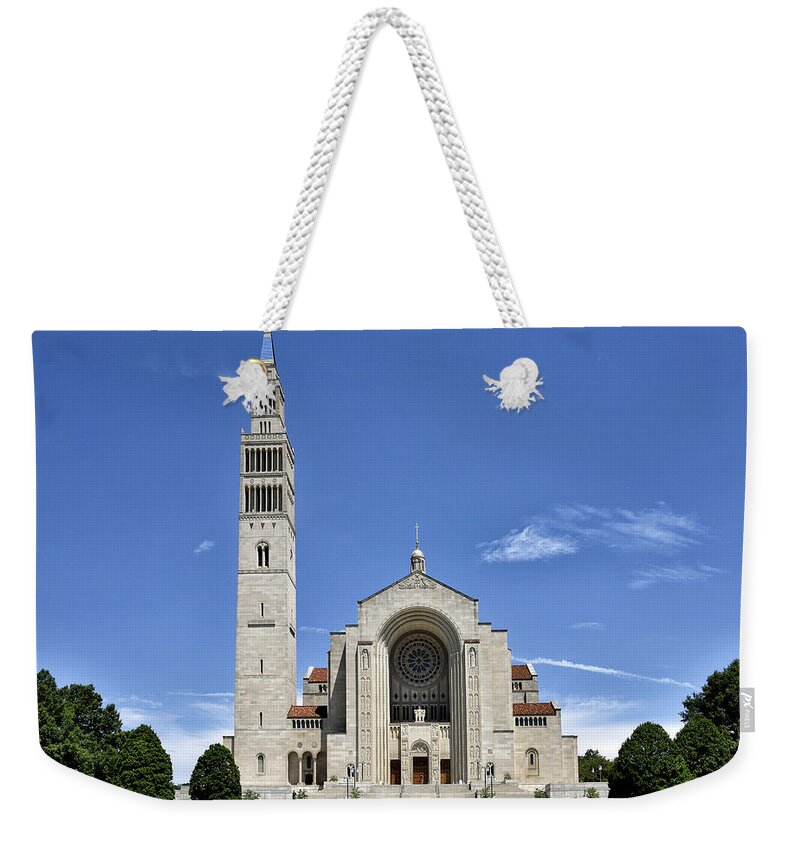 basilica Of The National Shrine Of The Immaculate Conception Weekender Tote Bag featuring the photograph Basilica of the National Shrine of The Immaculate Conception by Brendan Reals