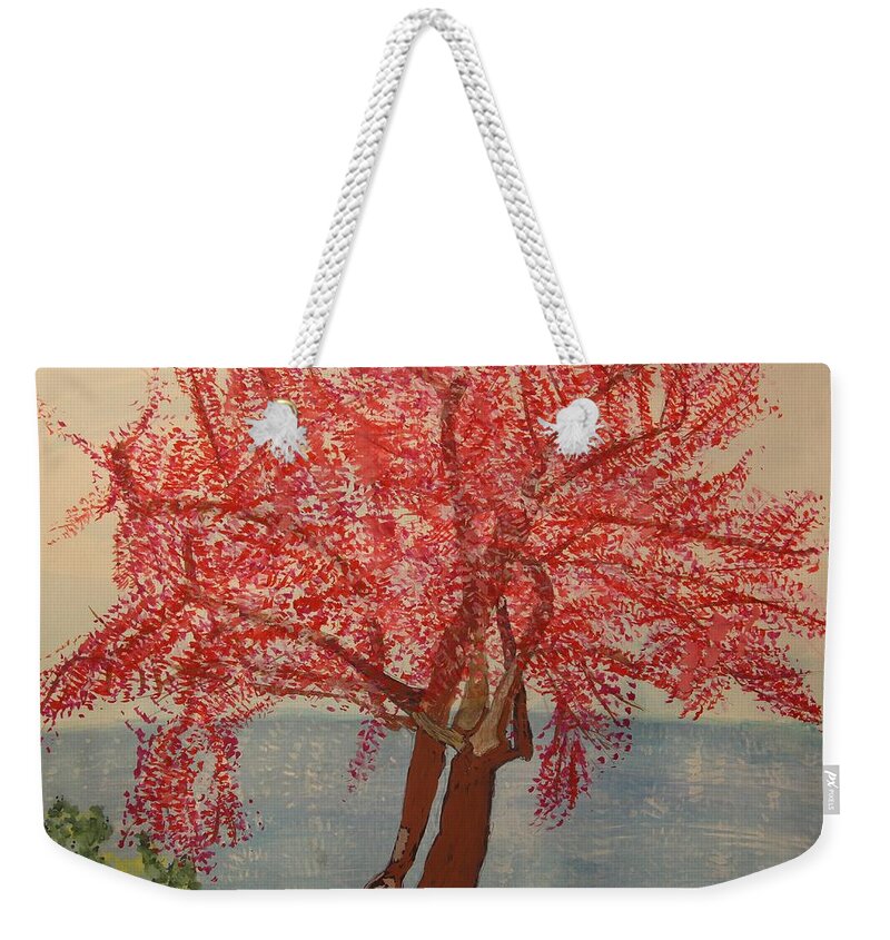 Cherry Weekender Tote Bag featuring the painting Bask In Blooming Beauty by Sherri Pruitt