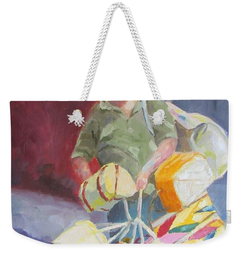 Mexico Weekender Tote Bag featuring the painting Basket Man by Susan Richardson