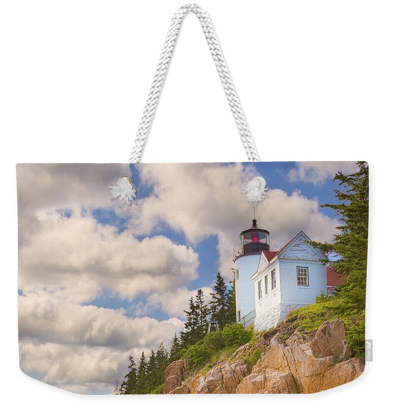 Bass Harbor Light Weekender Tote Bag featuring the photograph Bass Harbor Light by Brian Caldwell