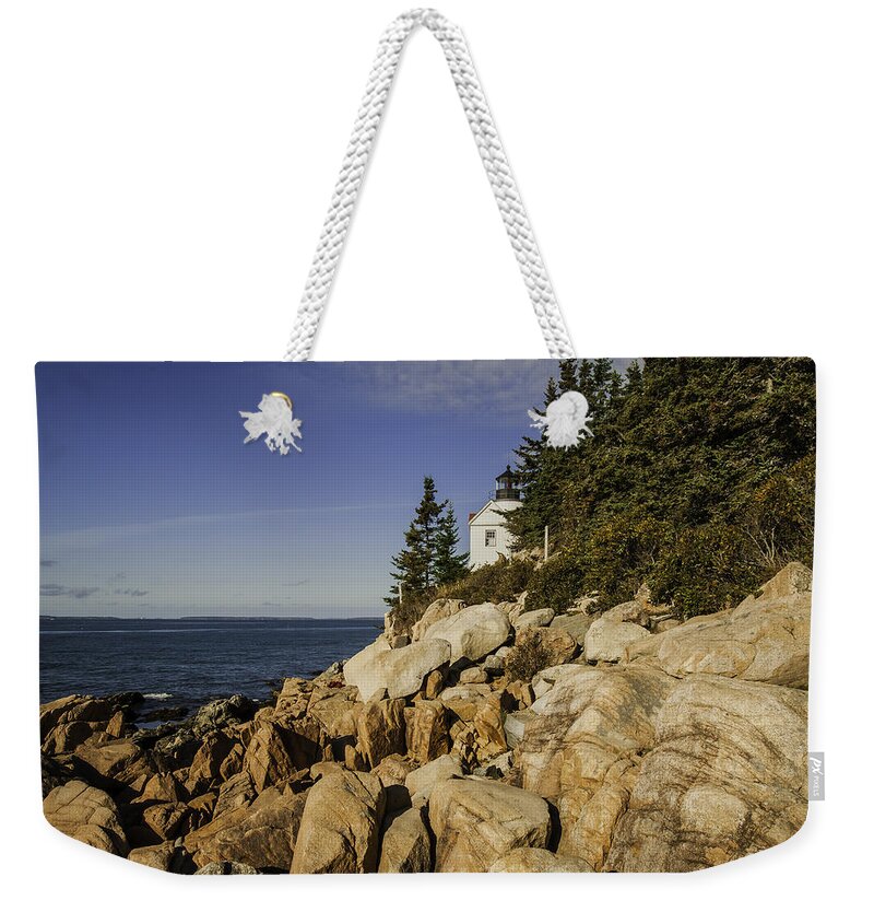 Atlantic Ocean Weekender Tote Bag featuring the photograph Bass Harbor Lighthouse by Brian Green