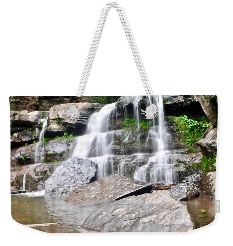 #close-up Weekender Tote Bag featuring the photograph Bastion Falls by Cornelia DeDona
