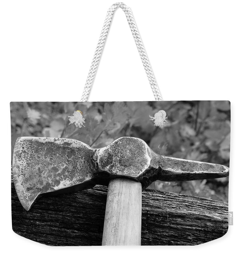Blacksmith Weekender Tote Bag featuring the photograph Battle Axe by Daniel Reed