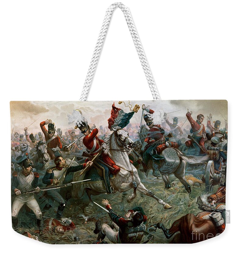 Struggle Weekender Tote Bag featuring the painting Battle of Waterloo by William Holmes Sullivan