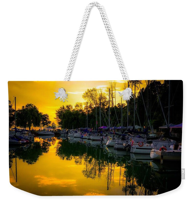 Bayfield Weekender Tote Bag featuring the photograph Bayfield Marina by Karl Anderson