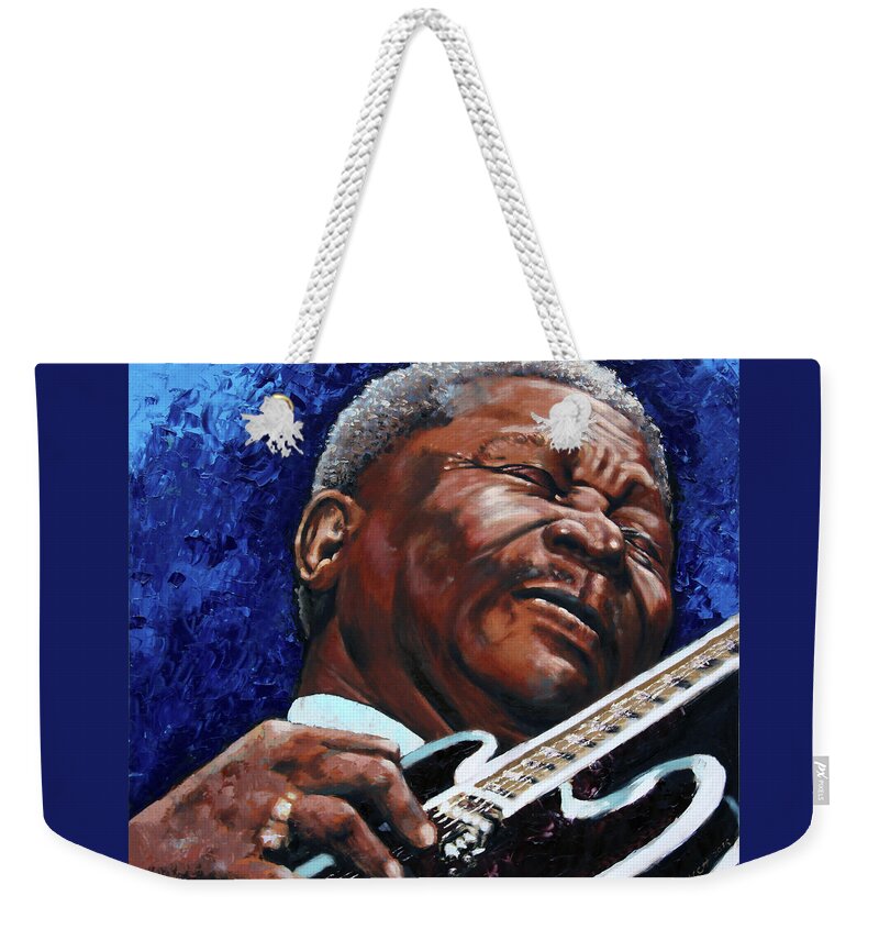 Bb King Weekender Tote Bag featuring the painting BB King by John Lautermilch