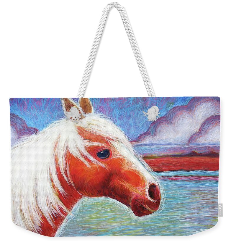 Horses Weekender Tote Bag featuring the painting Be Still by Angela Treat Lyon