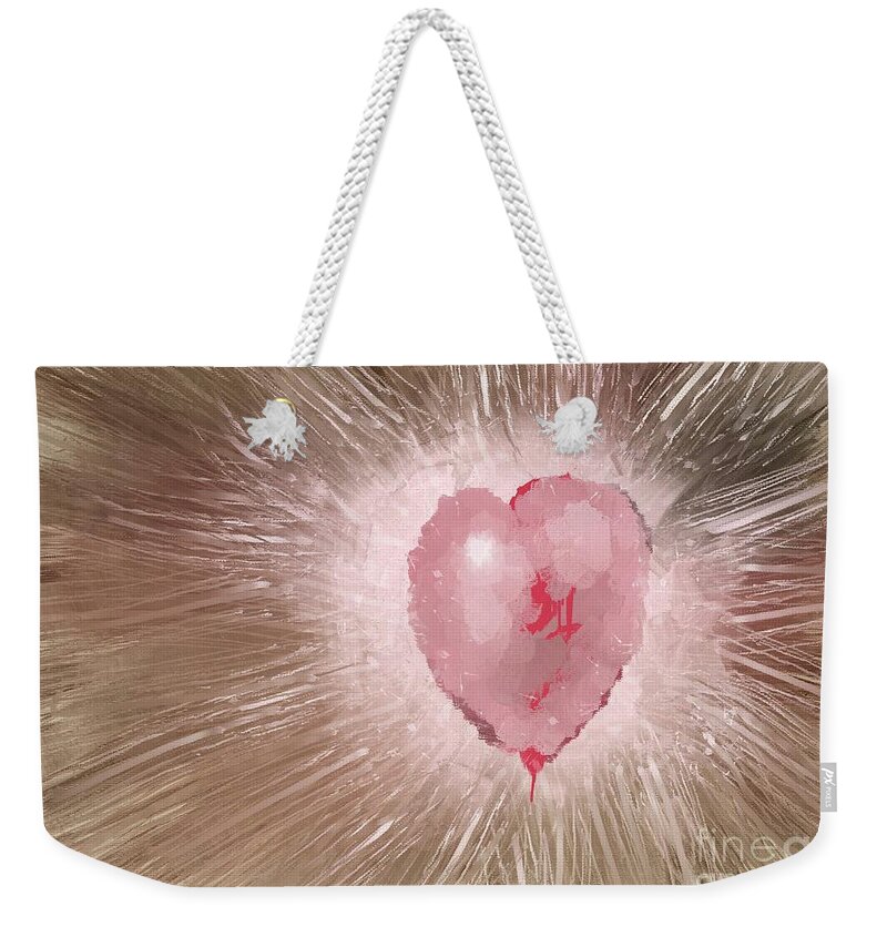 Heart Weekender Tote Bag featuring the digital art Be Still by Jon Munson II