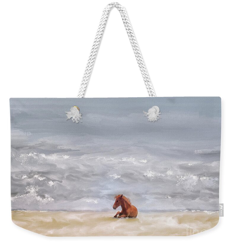 Horse Weekender Tote Bag featuring the digital art Beach Baby by Lois Bryan