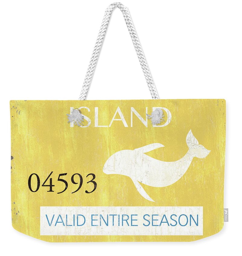 Beach Weekender Tote Bag featuring the painting Beach Badge Long Beach Island 2 by Debbie DeWitt