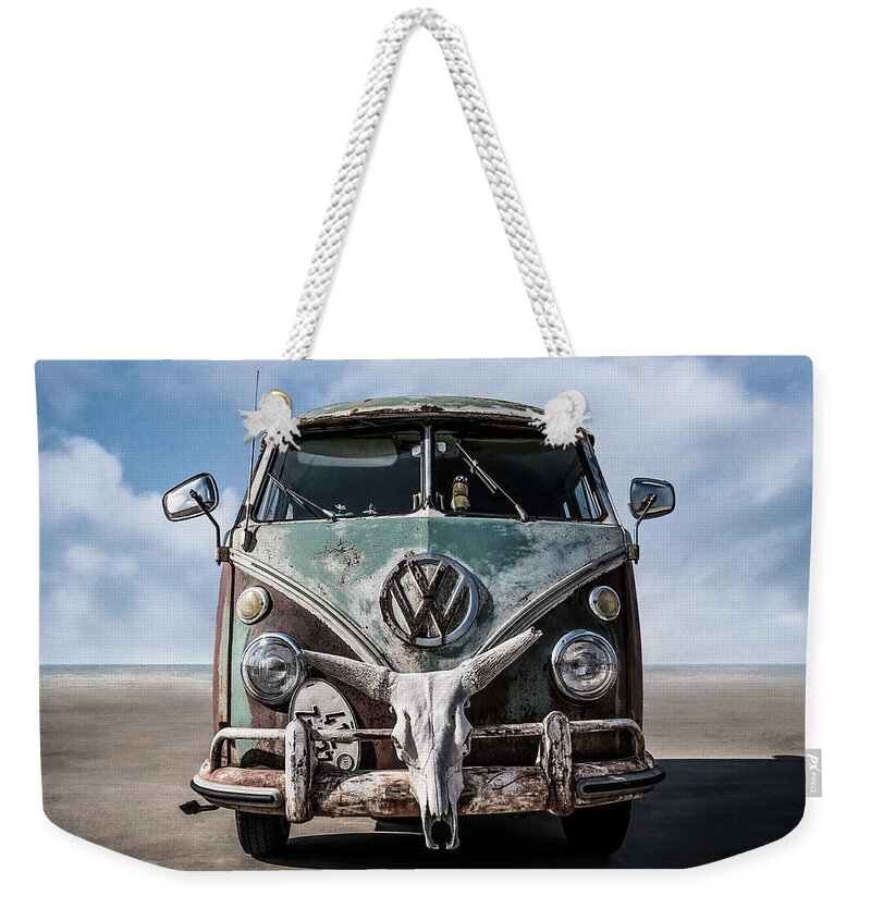 Volkswagen Weekender Tote Bag featuring the digital art Beach Bum by Douglas Pittman