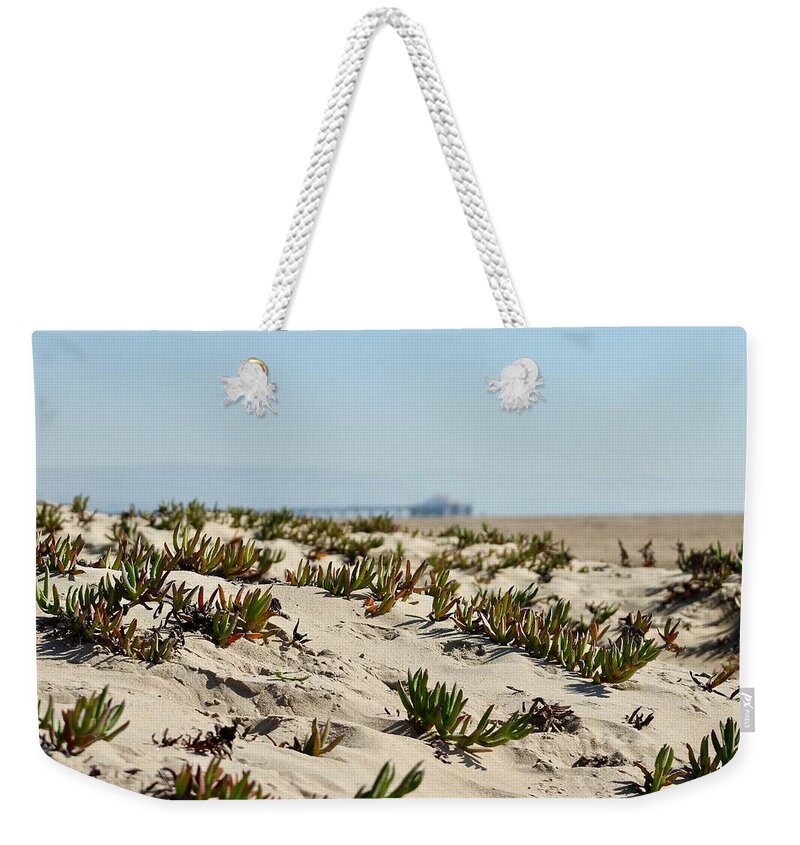 Ice Plant Covered Dune On California's Newport Beach. Weekender Tote Bag featuring the photograph Beach Dune by Brian Eberly