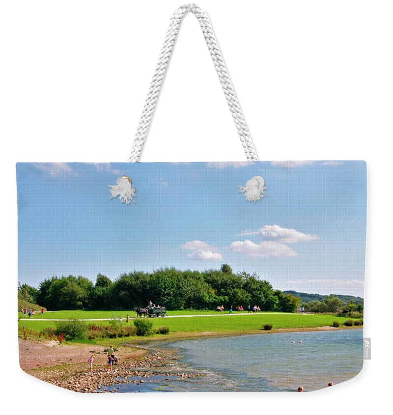 Europe Weekender Tote Bag featuring the photograph Beach Fun at Carsington Water by Rod Johnson