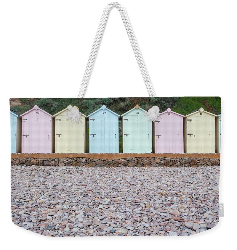 Beach Weekender Tote Bag featuring the photograph Beach Huts v by Helen Jackson