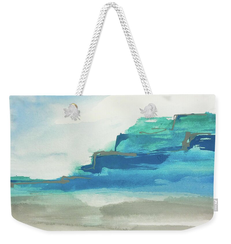 Original Watercolors Weekender Tote Bag featuring the painting Beach II by Chris Paschke