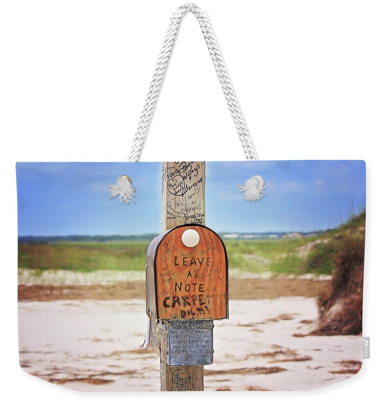 Beach Weekender Tote Bag featuring the photograph Beach Mail by Sharon McConnell