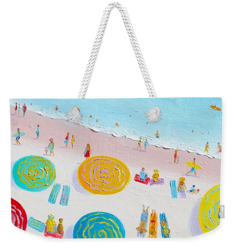 Beach Weekender Tote Bag featuring the painting Beach Painting - The Simple Life by Jan Matson